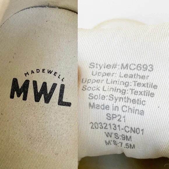 Madewell Sidewalk Low-Top Sneakers Snake Embossed Leather Wave Edition MC693 9M - Picture 9 of 9